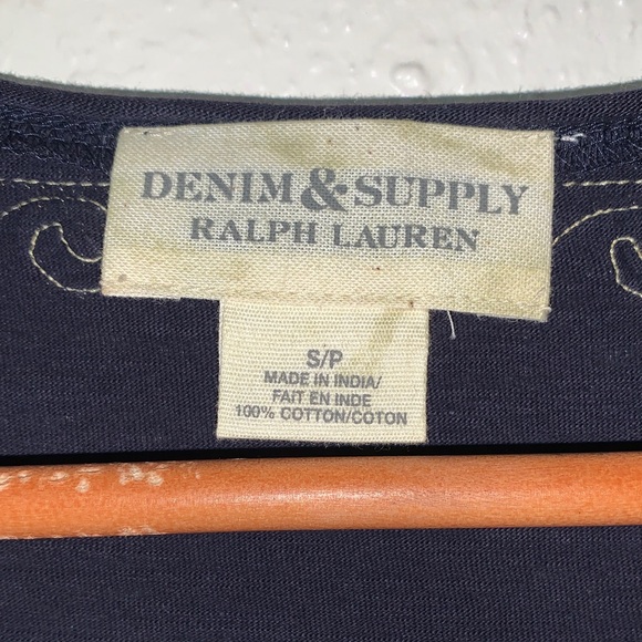 Denim & Supply Ralph Lauren Vintage Navy Tank with Gold Detailing - Picture 3 of 6